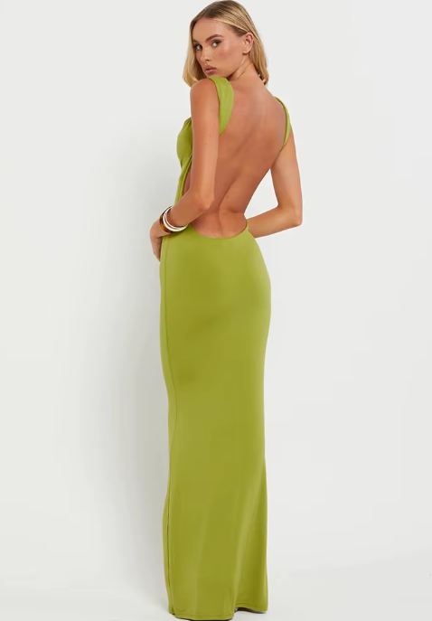 Damen Backless Maxi Kleid - Trina