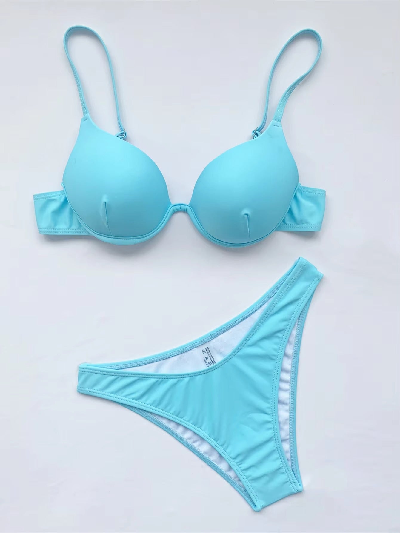 Damen Bikini Set | Bügel-Oberteil & Geraffter Strandrock | Verstellbare Träger