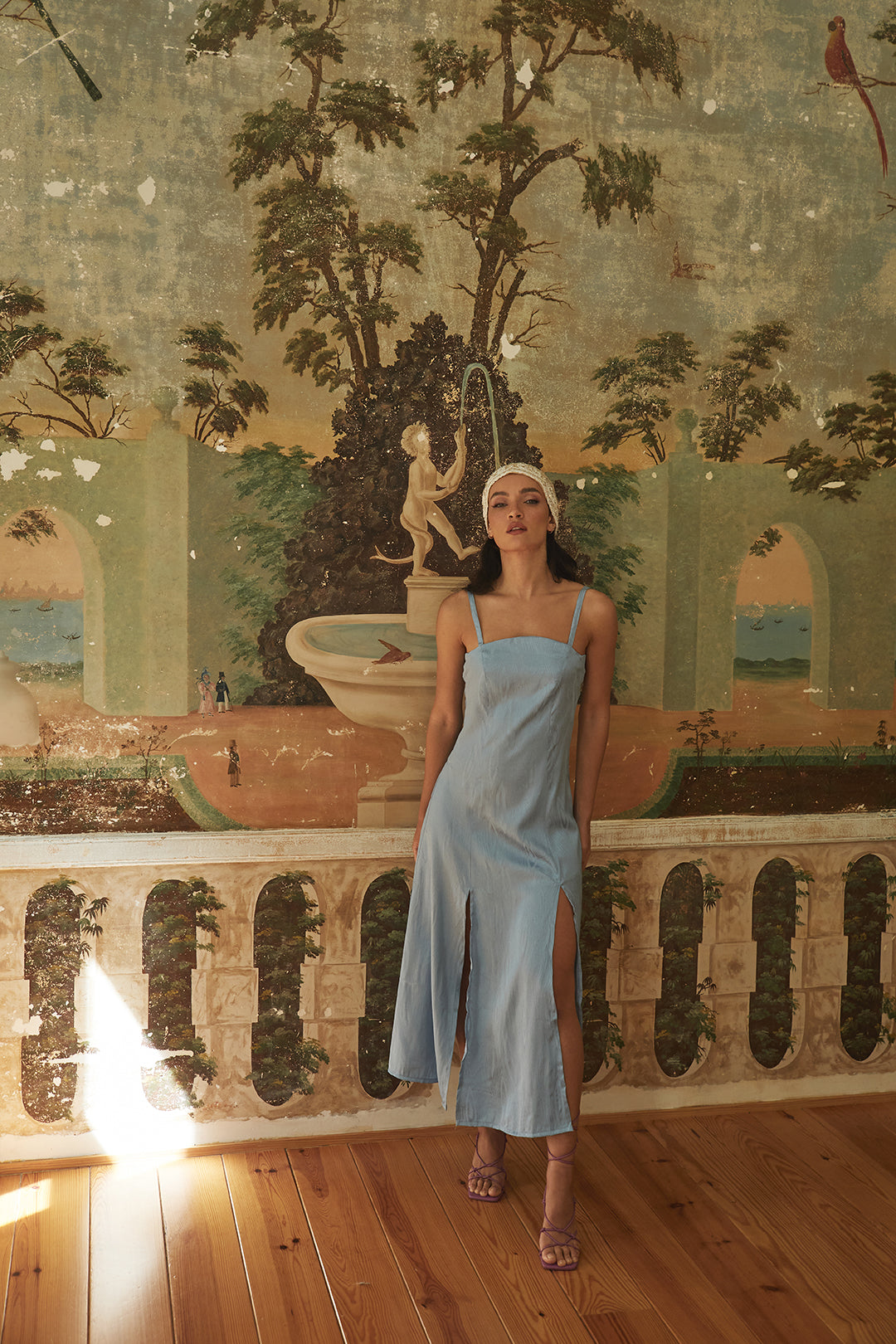 Damen Blaues Sommer Maxikleid - Amelia