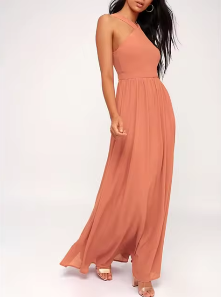 Damen Casual Maxi Kleid - Leoney