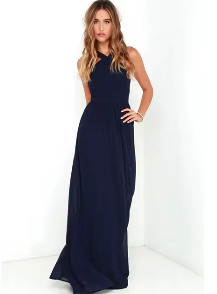 Damen Casual Maxi Kleid - Leoney