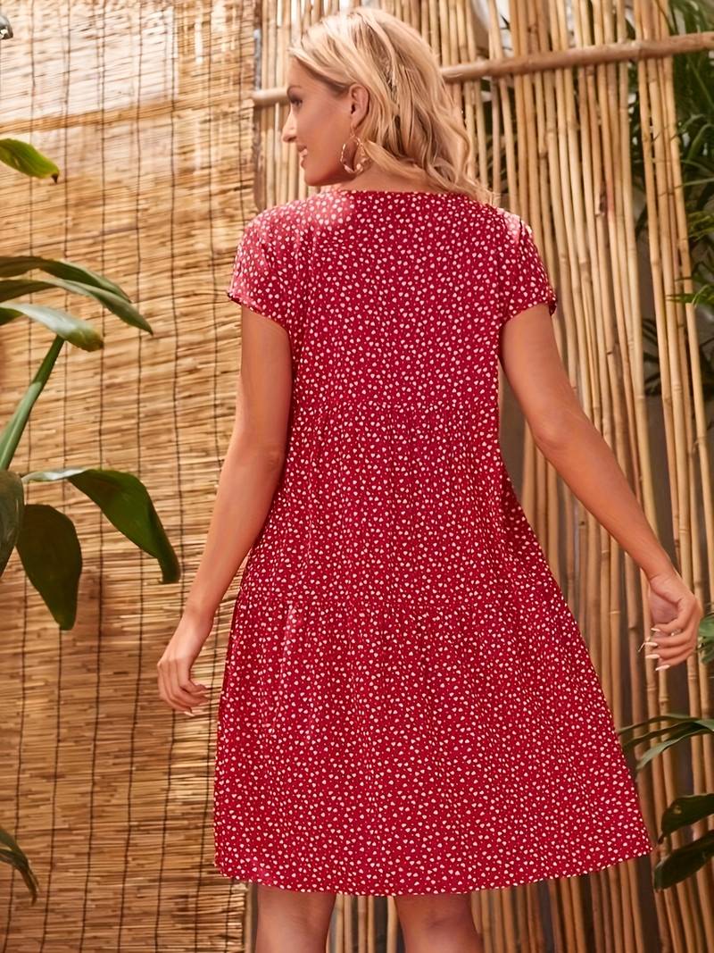 Damen Casual Sommer Kurzarm Midi Kleid - Elle