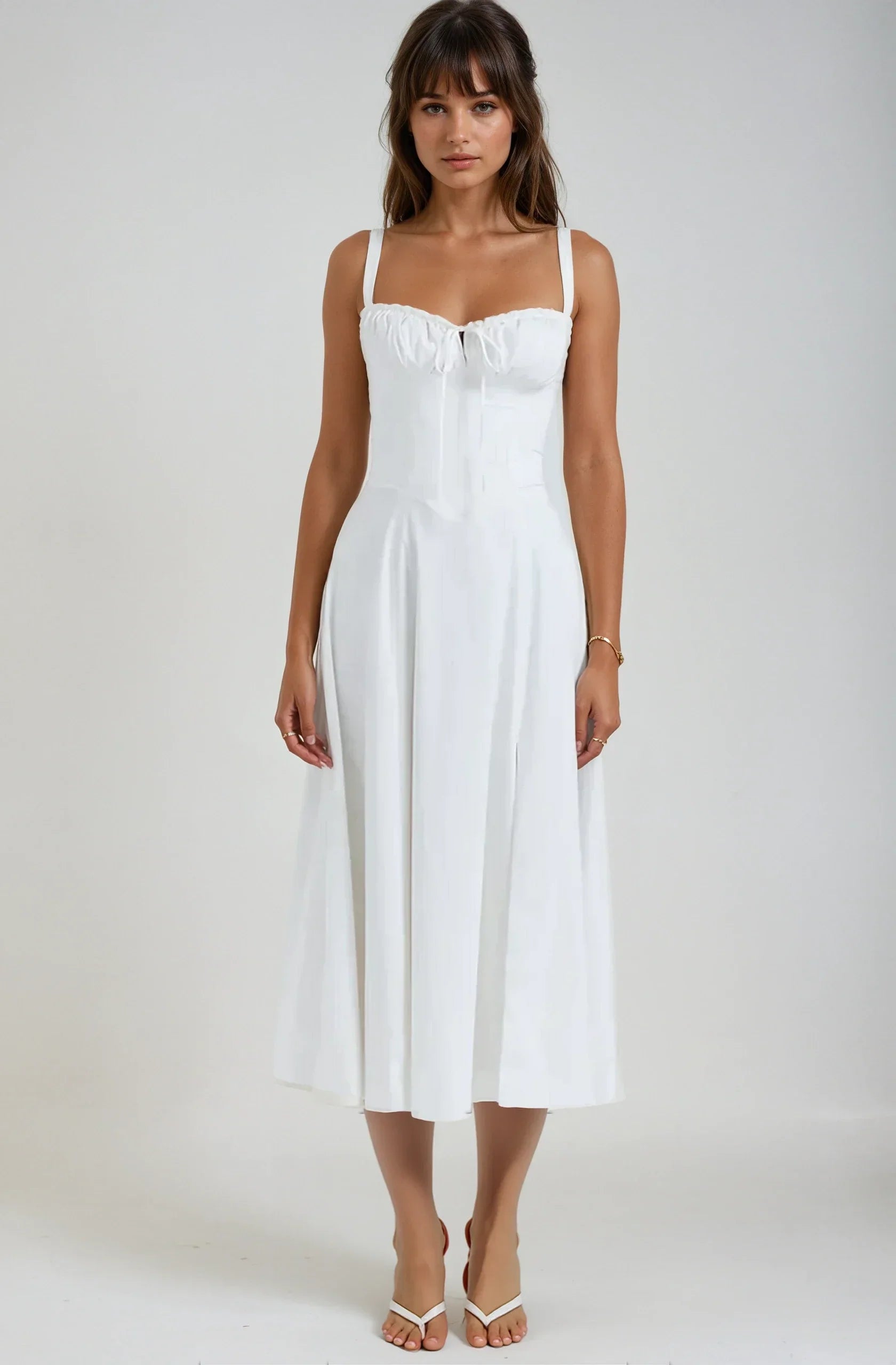 Damen Corsagen Cocktail Midi Kleid – Catherine