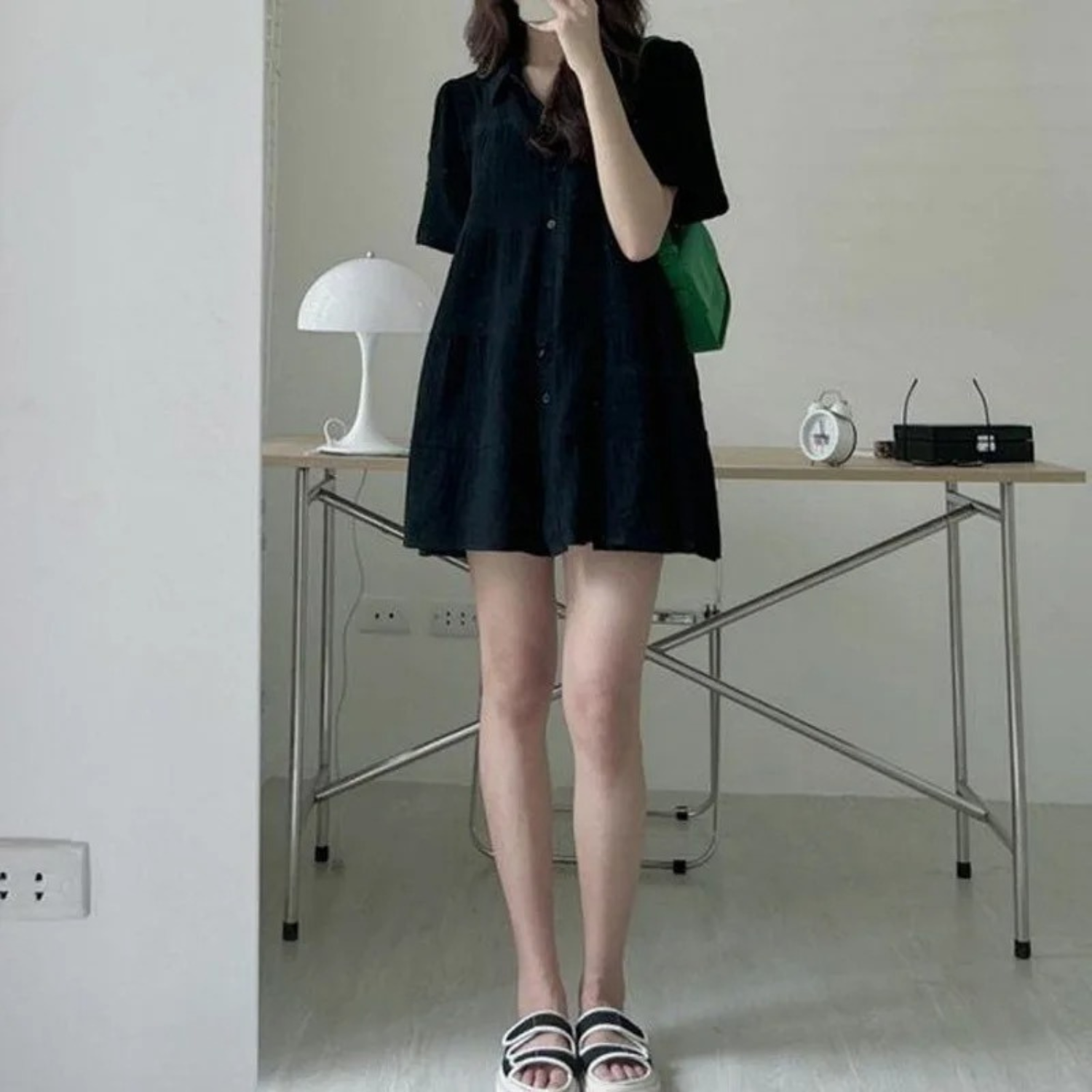 Damen Einfache Shirt Mini Kleid - Ivy