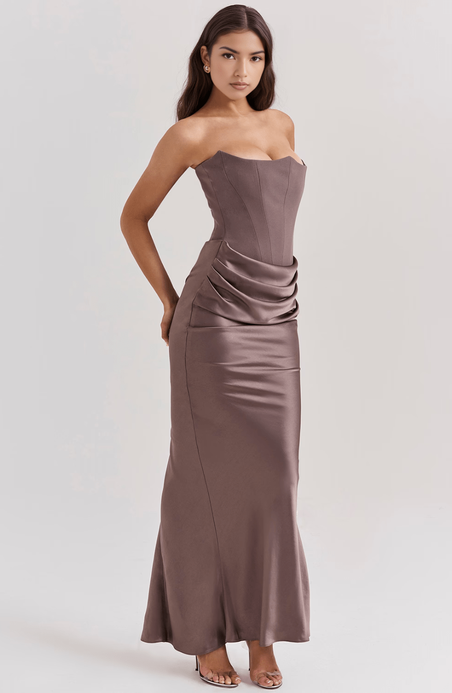 Damen Elegantes Strapless Maxikleid - Mia