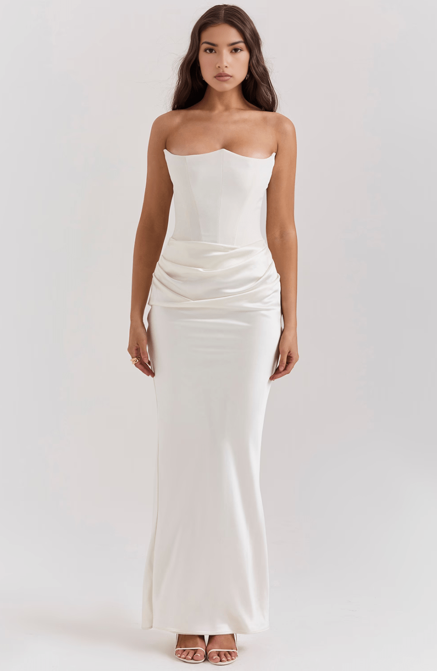 Damen Elegantes Strapless Maxikleid - Mia