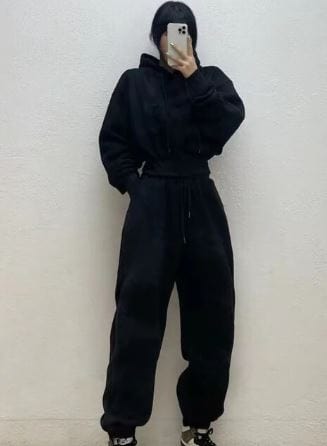 Damen-Fleece-Trainingsanzug-Set