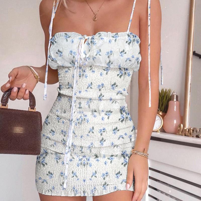 Damen Floral Mini Kleid - Abby