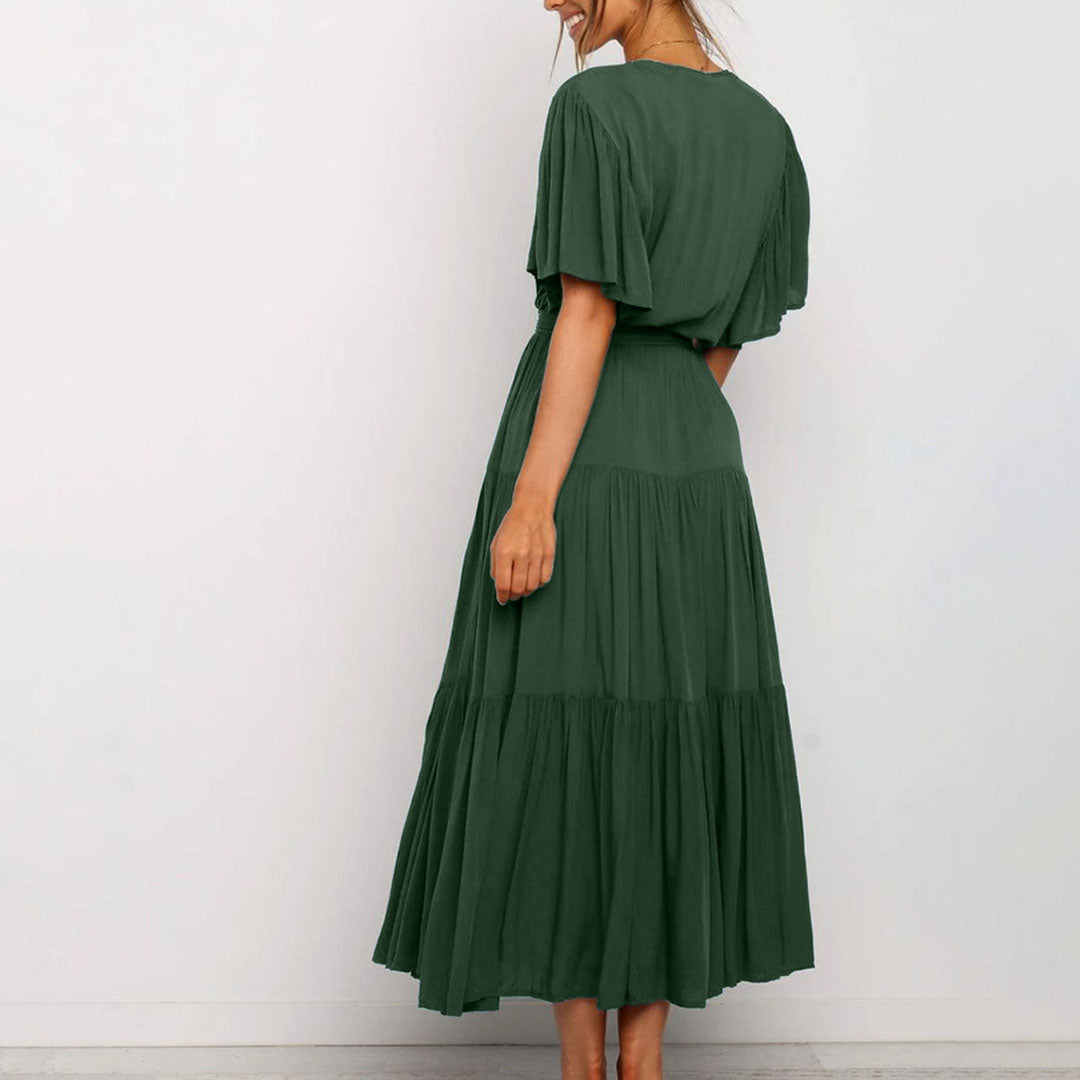 Damen Freizeit Hochzeitsgast Midi Kleid - Emma