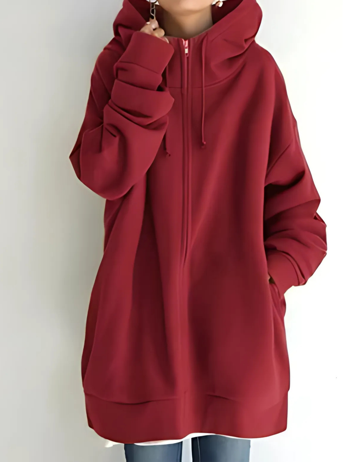 Zip-Hoodie Damen | Kordelzug & Seitentaschen 8