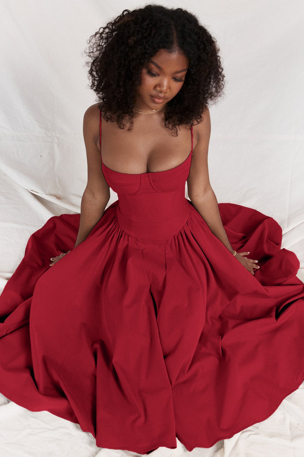 Damen Korsett Freizeit Midikleid – Lark