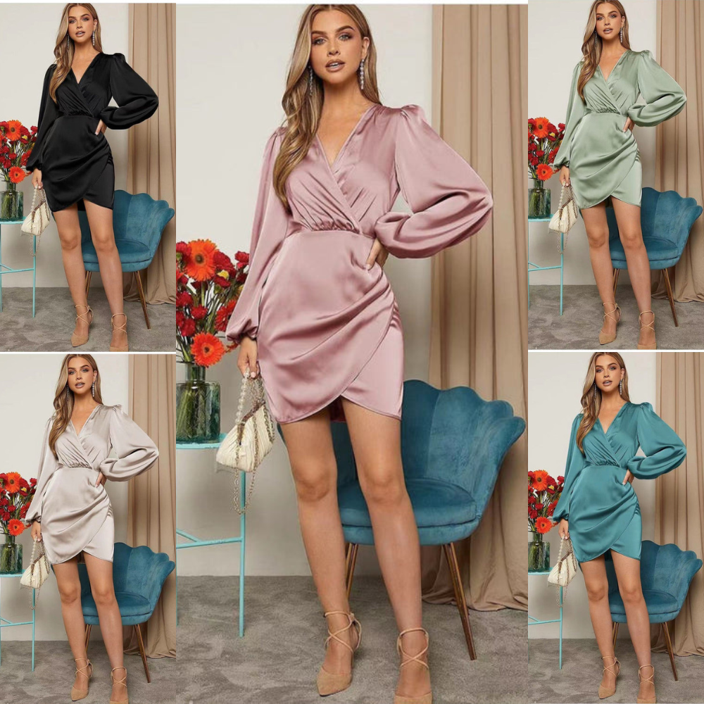 Damen Langarm Minikleid – Paula