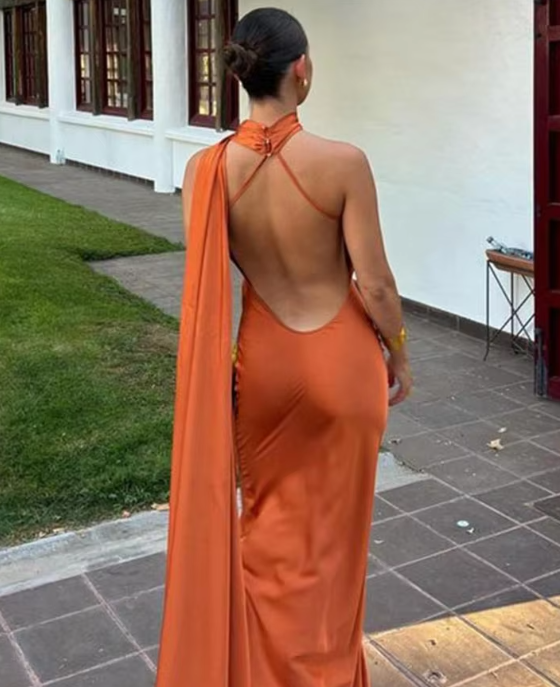 Damen Rückenfreies Elegantes Bodycon Maxikleid – Claudine