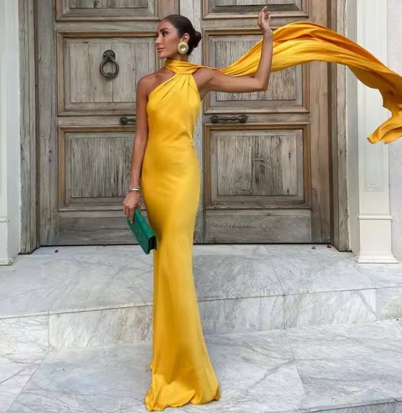 Damen Rückenfreies Elegantes Bodycon Maxikleid – Claudine