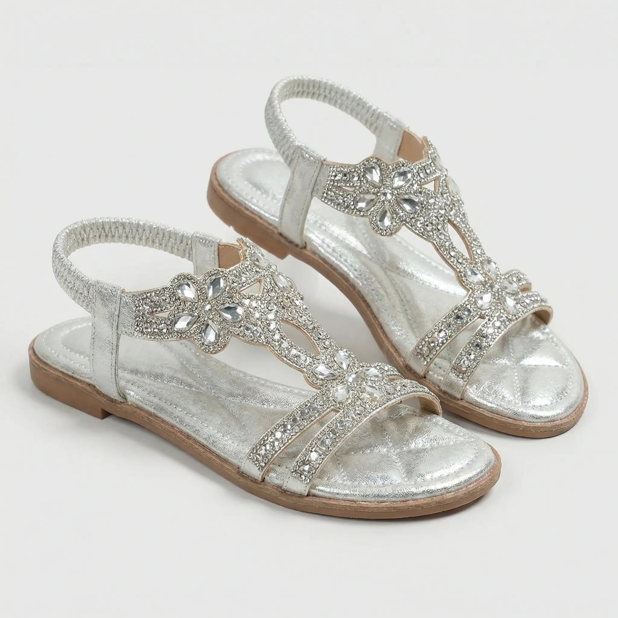 Damen Sandalen | Funkelnde Zierdetails & bequemer Riemen-Halt