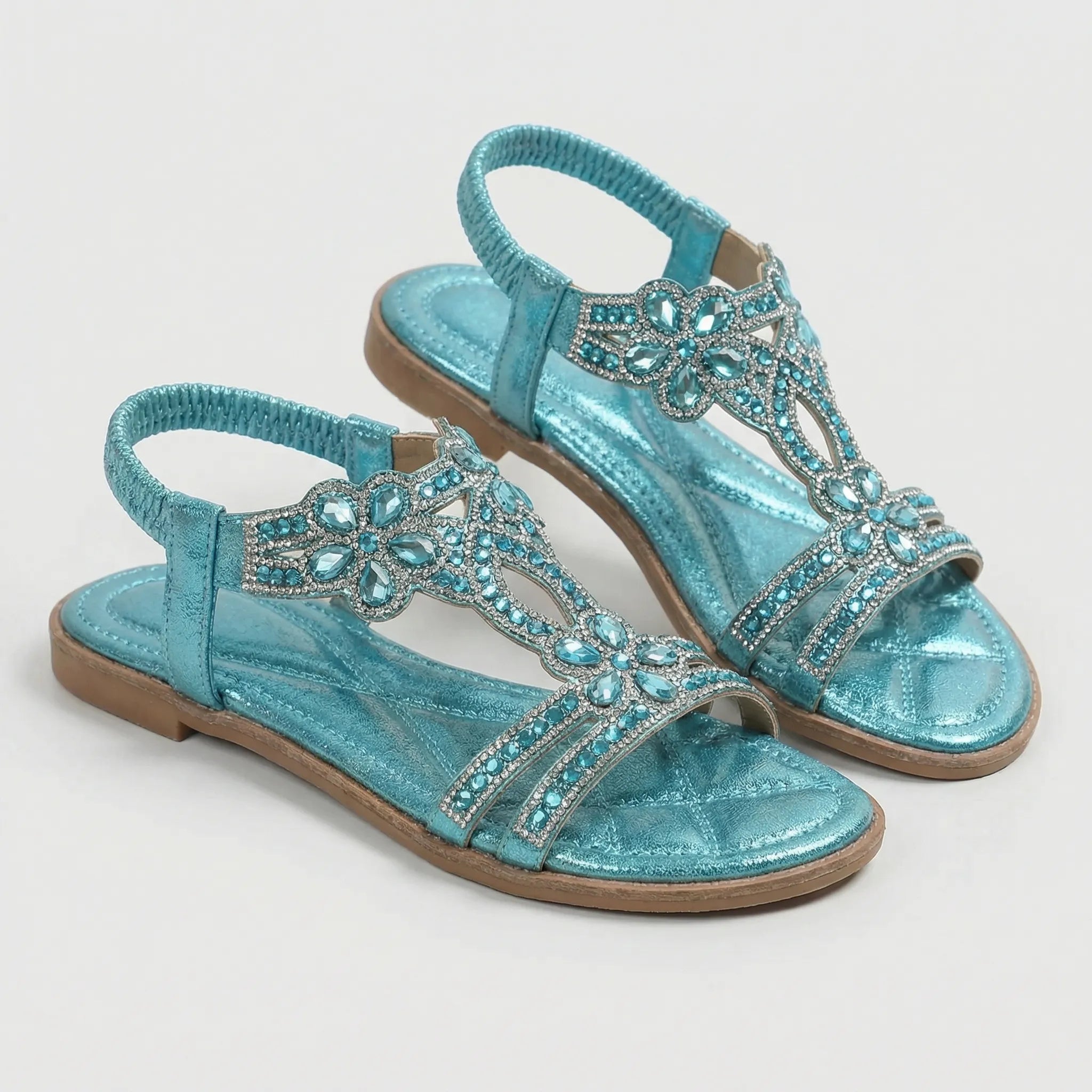 Damen Sandalen | Funkelnde Zierdetails & bequemer Riemen-Halt