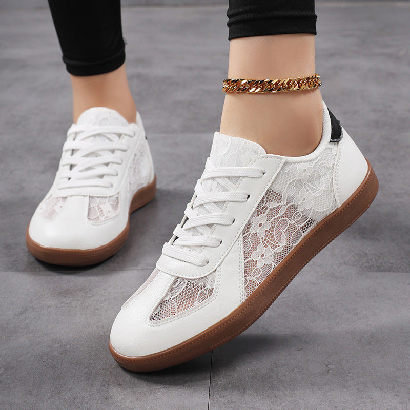 Damen Schnür-Sneaker | Spitze-Detail & Rutschfester Halt