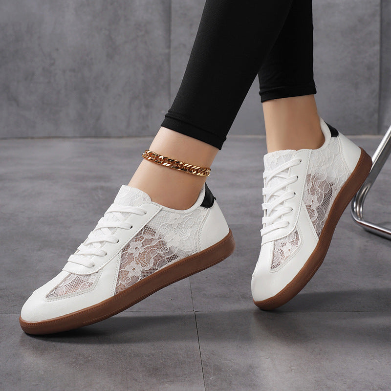 Damen Schnür-Sneaker | Spitze-Detail & Rutschfester Halt