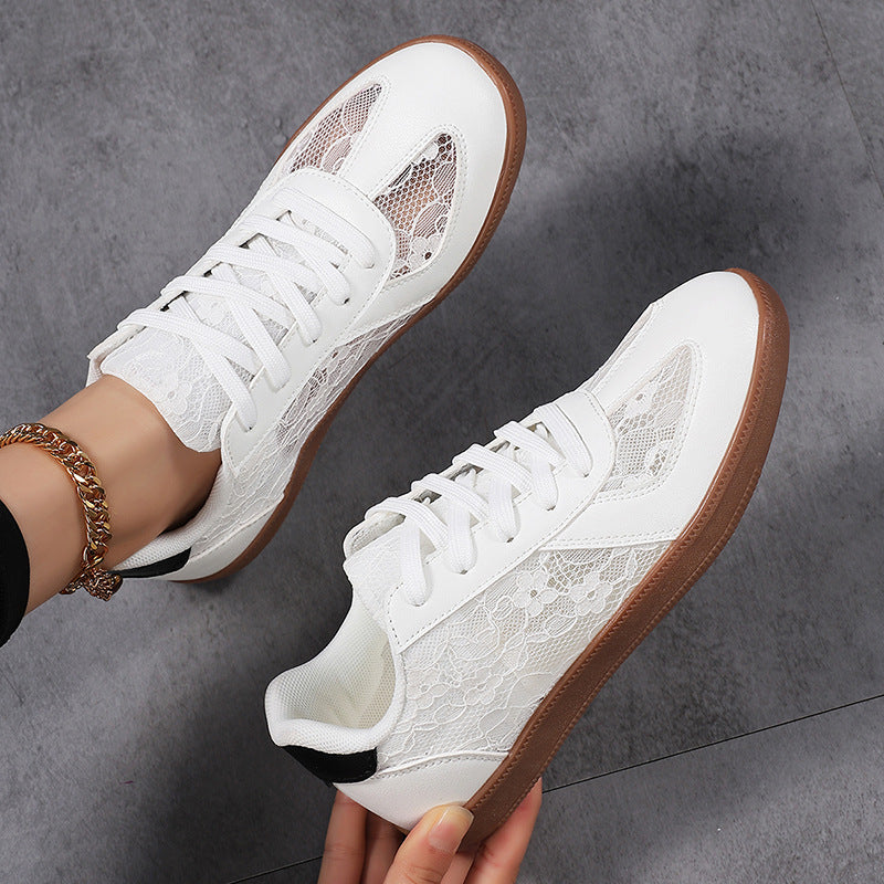 Damen Schnür-Sneaker | Spitze-Detail & Rutschfester Halt