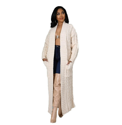 Damen Strick Lange Strickjacke | Warme