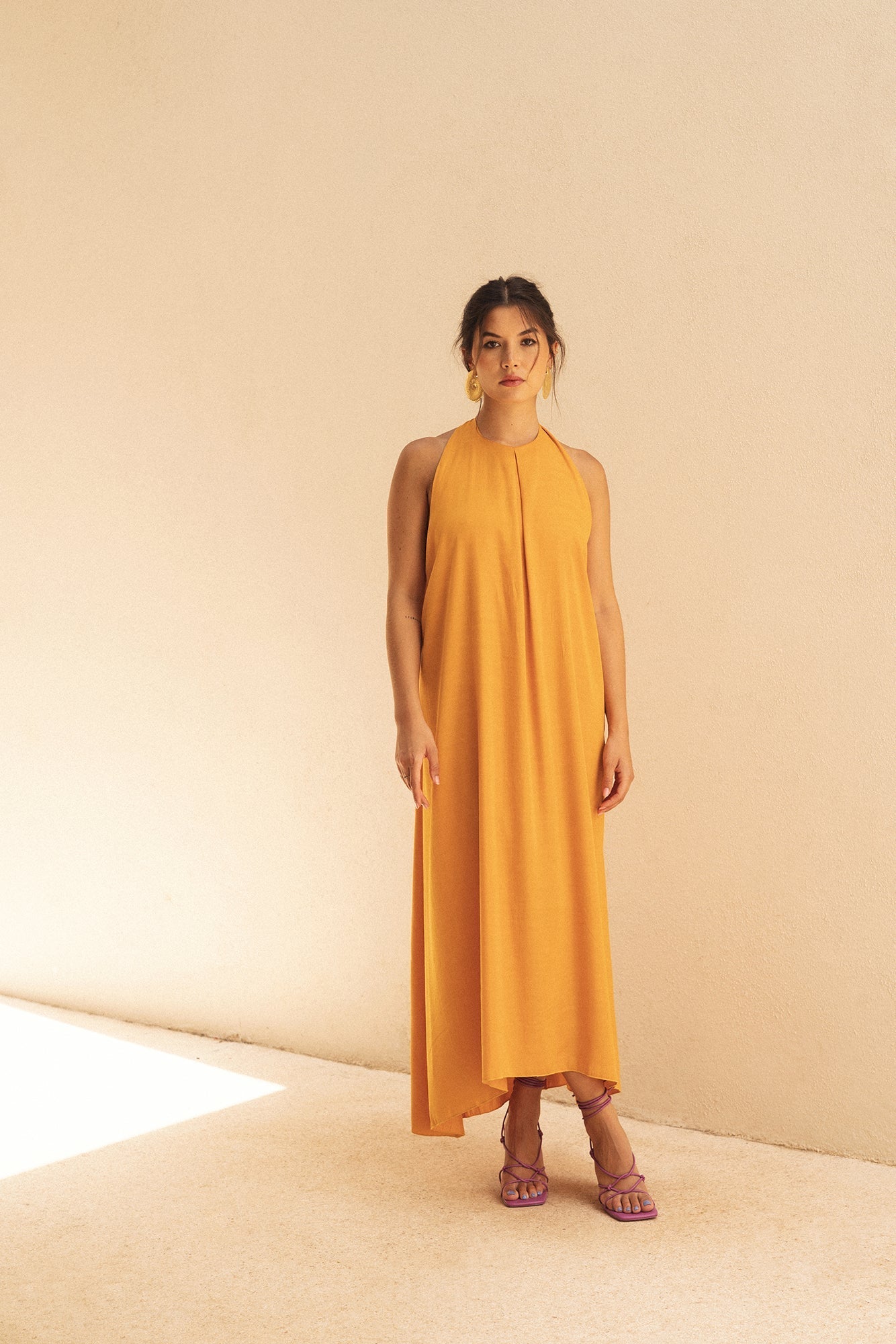 Damen Tangerine Sommer Maxikleid - Sophia