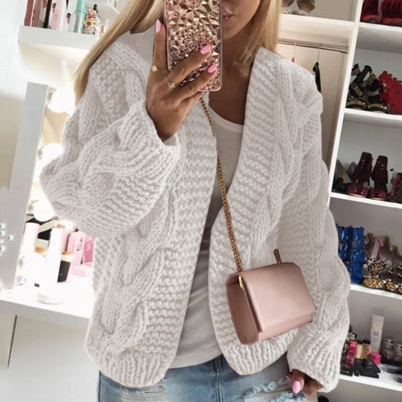 Damen Warme Strickjacke | Langarm