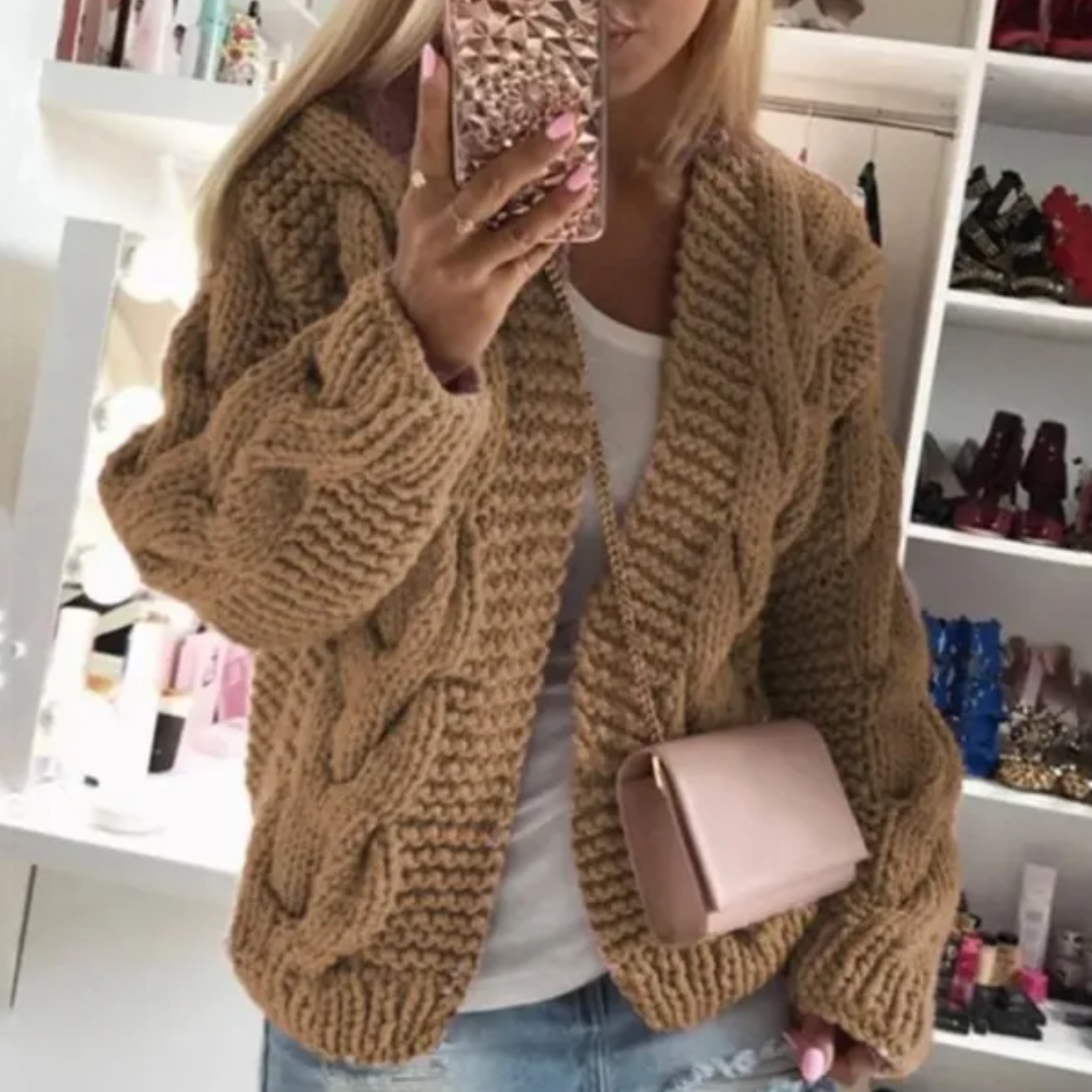Damen Warme Strickjacke | Langarm