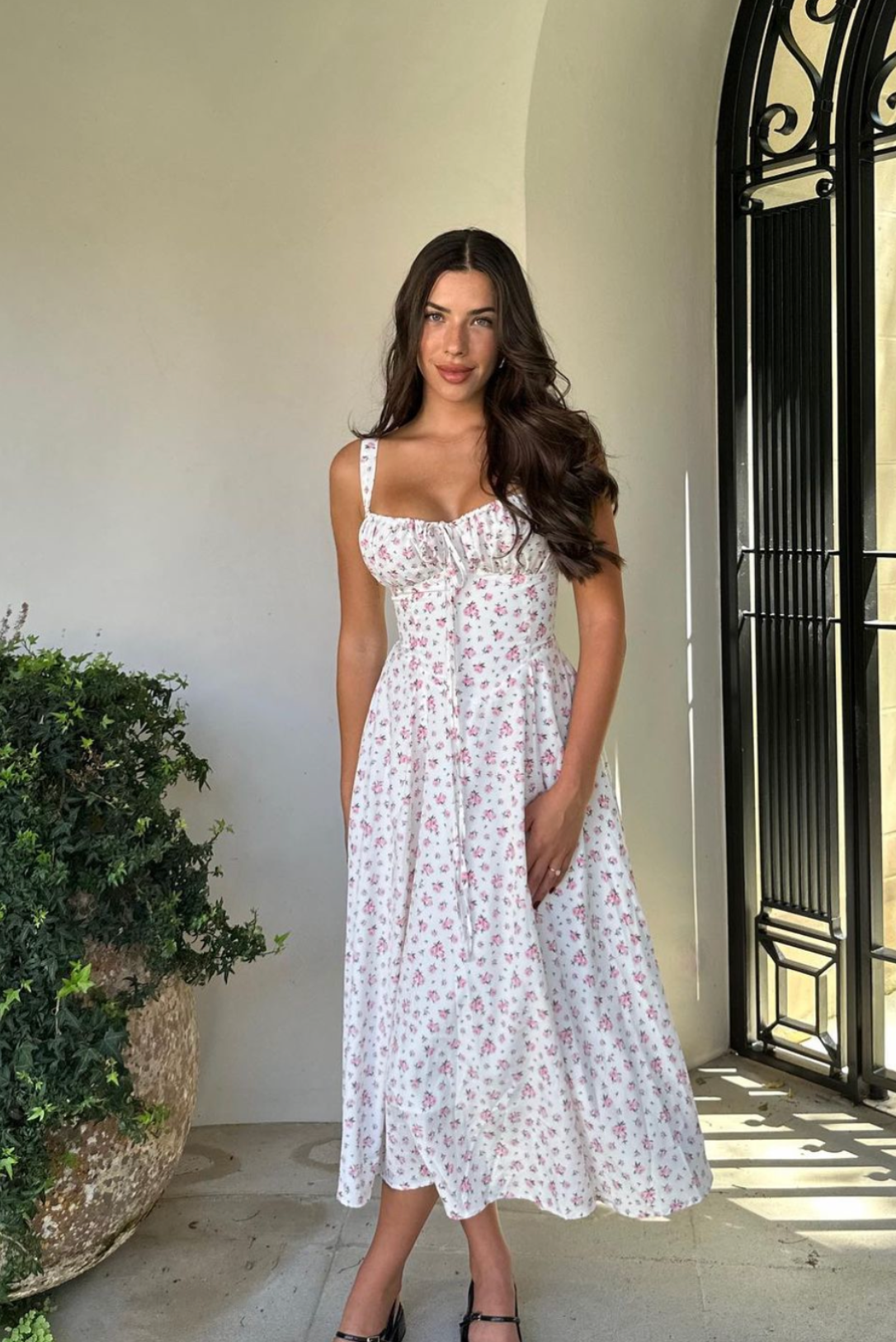 Damen florales ärmelloses Midikleid - Lily