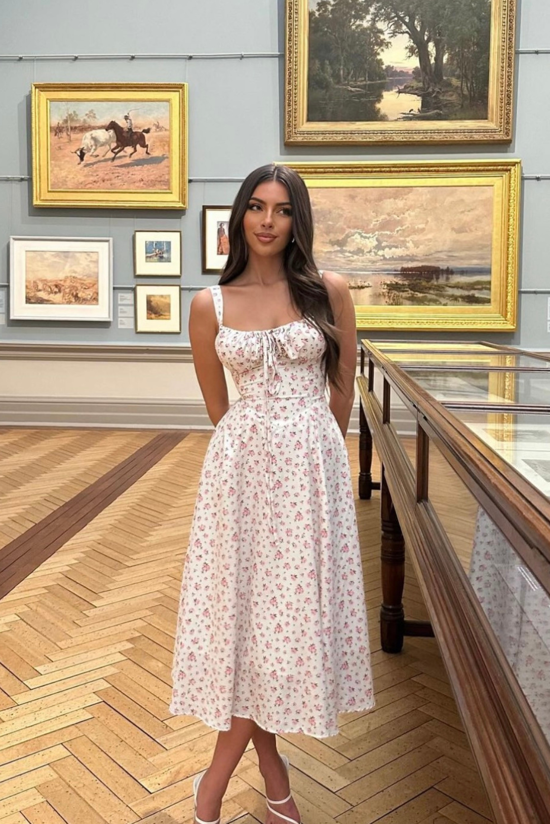 Damen florales ärmelloses Midikleid - Lily