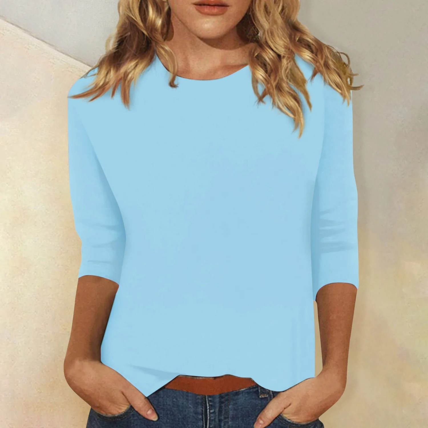 Damen Langarmshirt mit Rundhalsausschnitt 3