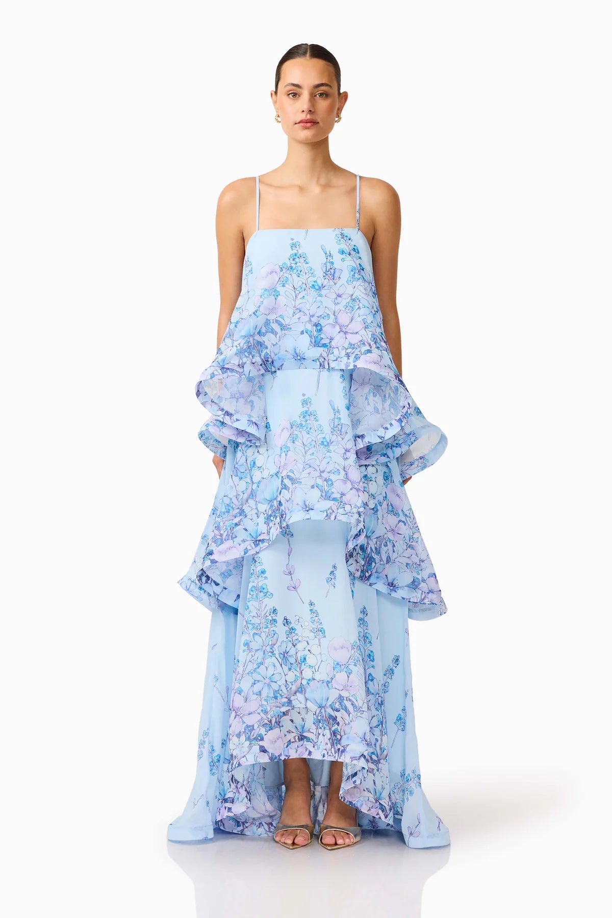 Damen Maxi Kleid mit Volant-details Drune 7