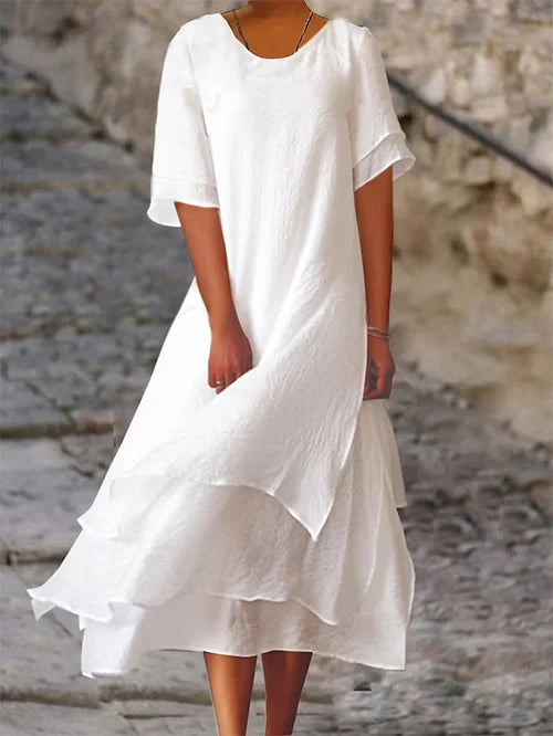 Damen Midi Kleid mit Doppelschicht-Design 0