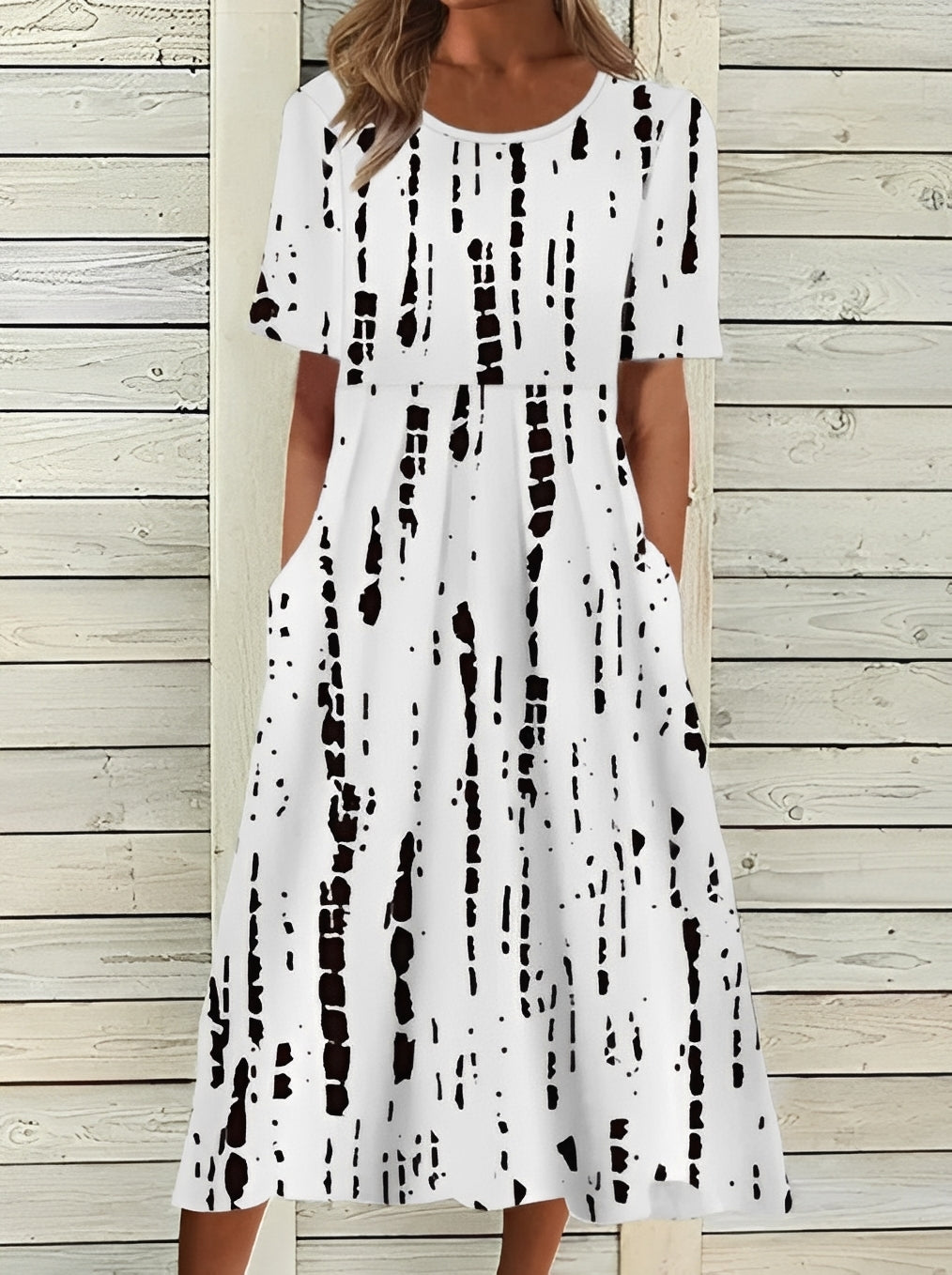 Damen Midikleid – Elegantes Kleid mit floralem Design und fließender Passform 2