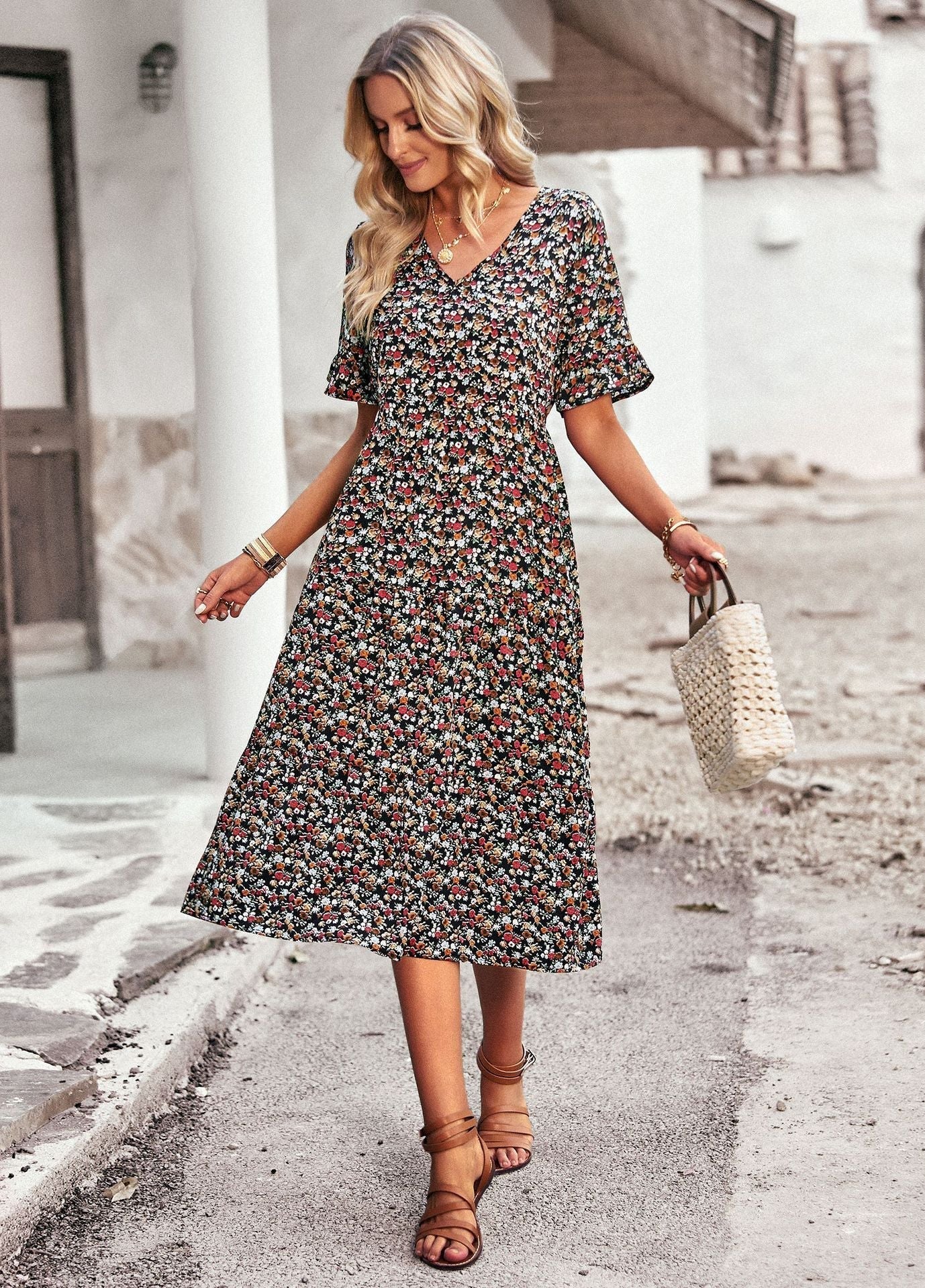 Damen Midikleid – Florales Kleid mit bequemer Passform 4