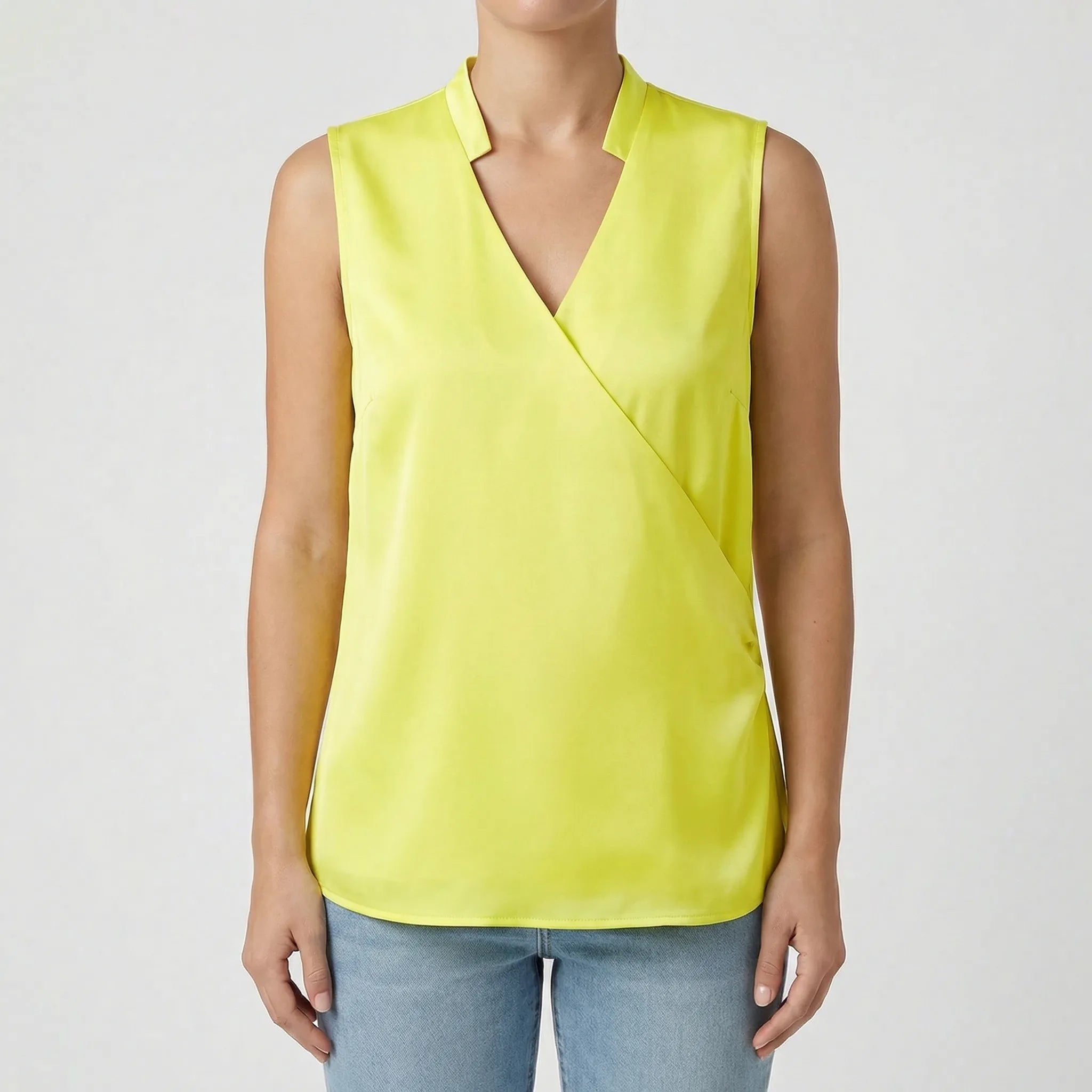 Damenbluse | Ärmellos & V-Ausschnitt