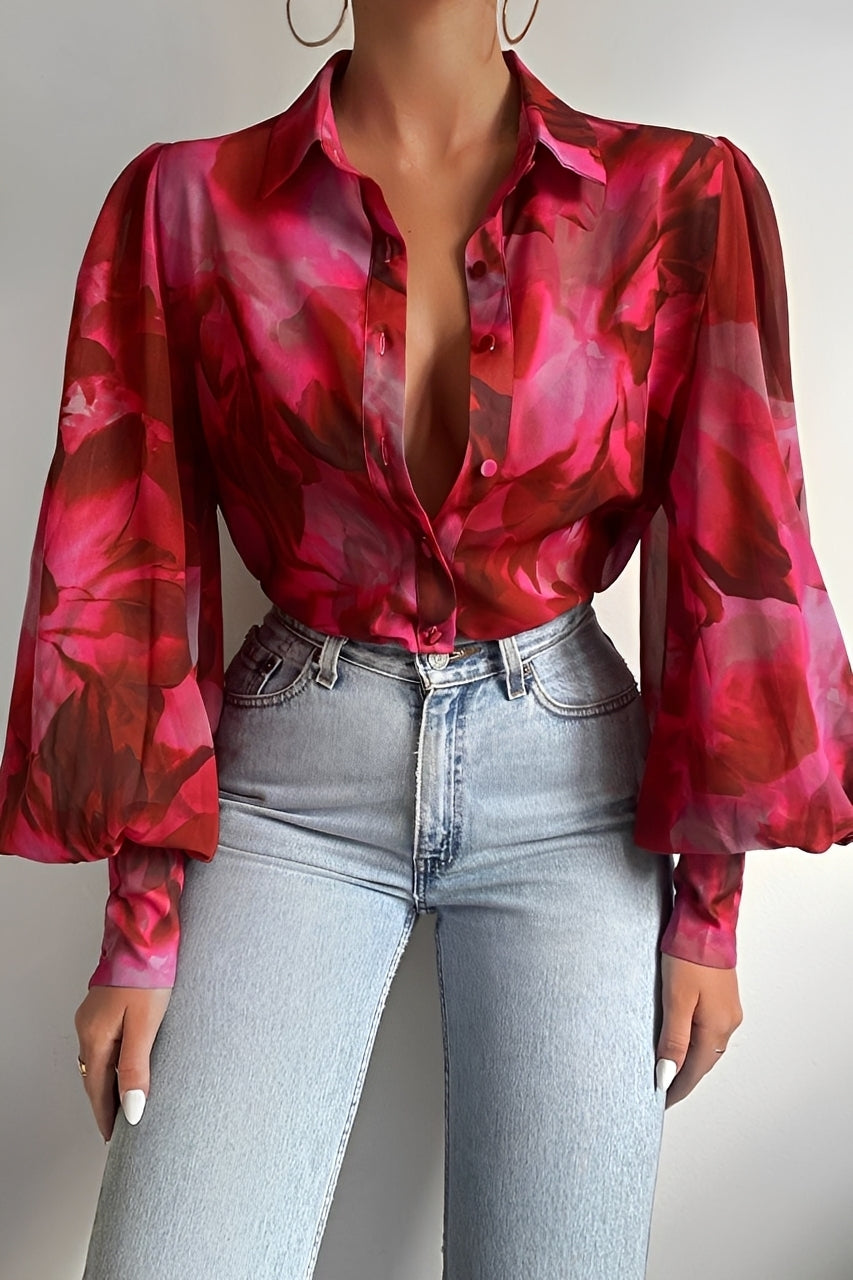 Damenbluse | Laternenärmel & Statement-Look