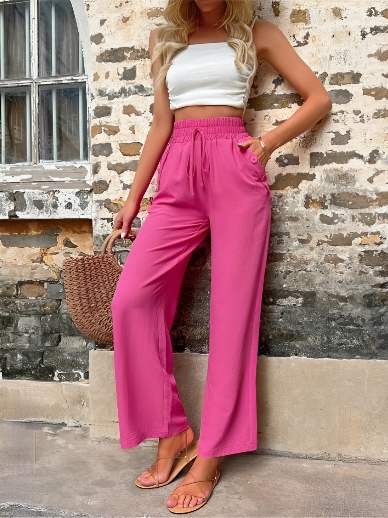 Damenhose | High Waist & Elastischer Komfortbund
