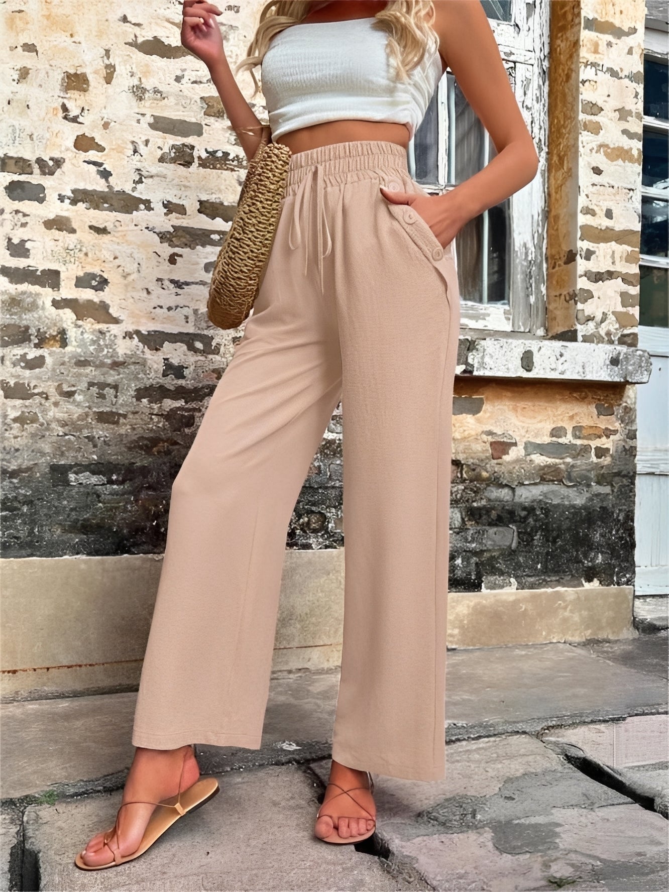 Damenhose | High Waist & Elastischer Komfortbund