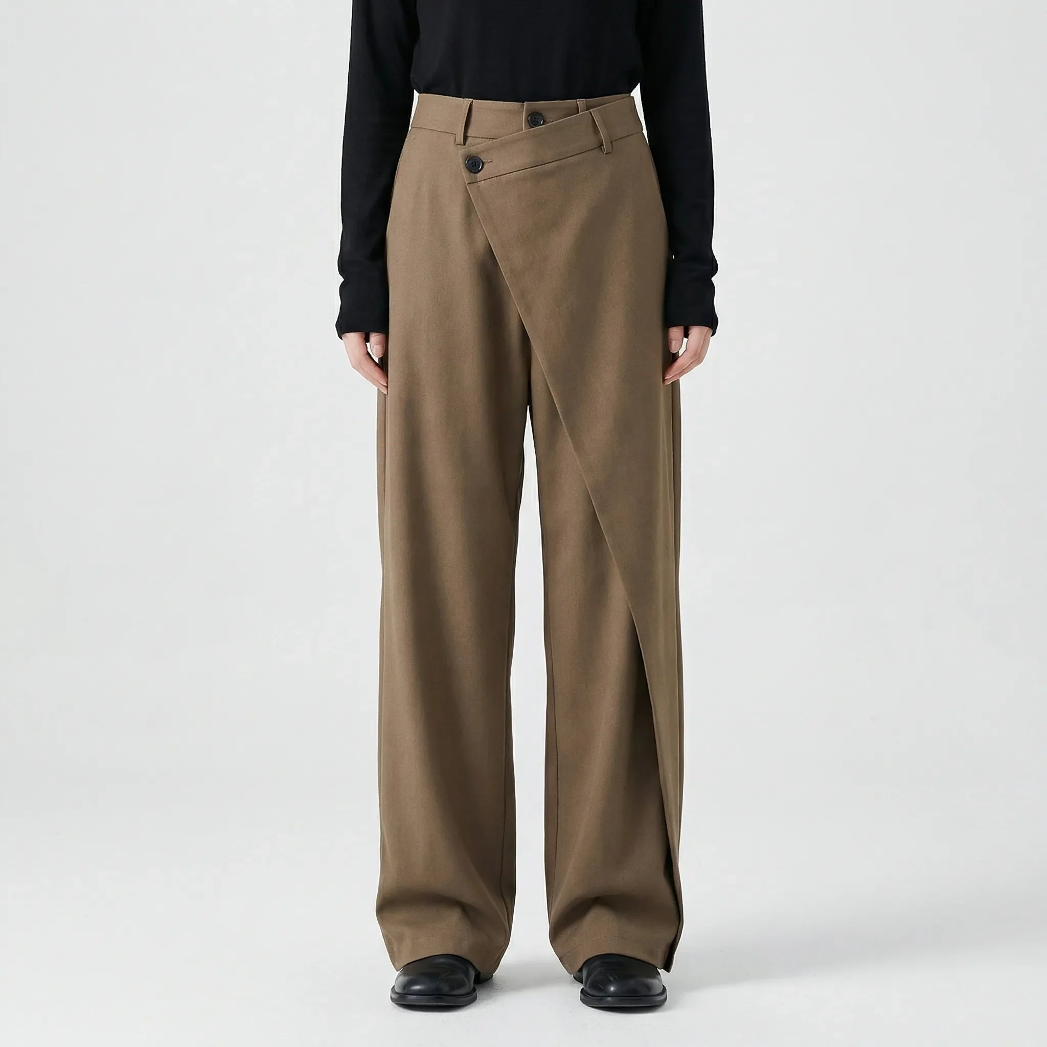 Damenhose | Wide-Leg Schnitt & Wickel-Optik für Elegante Linie