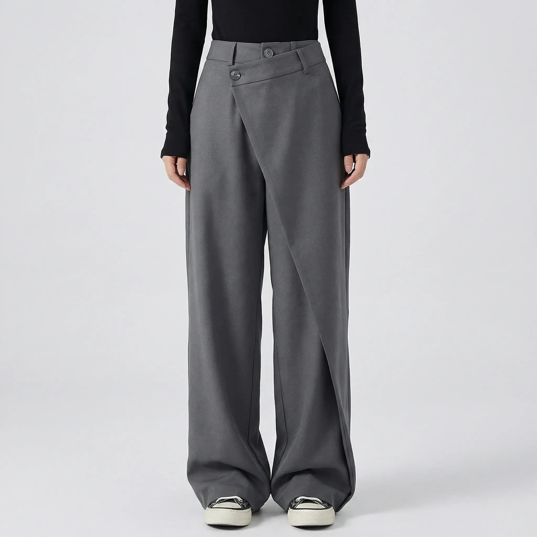 Damenhose | Wide-Leg Schnitt & Wickel-Optik für Elegante Linie