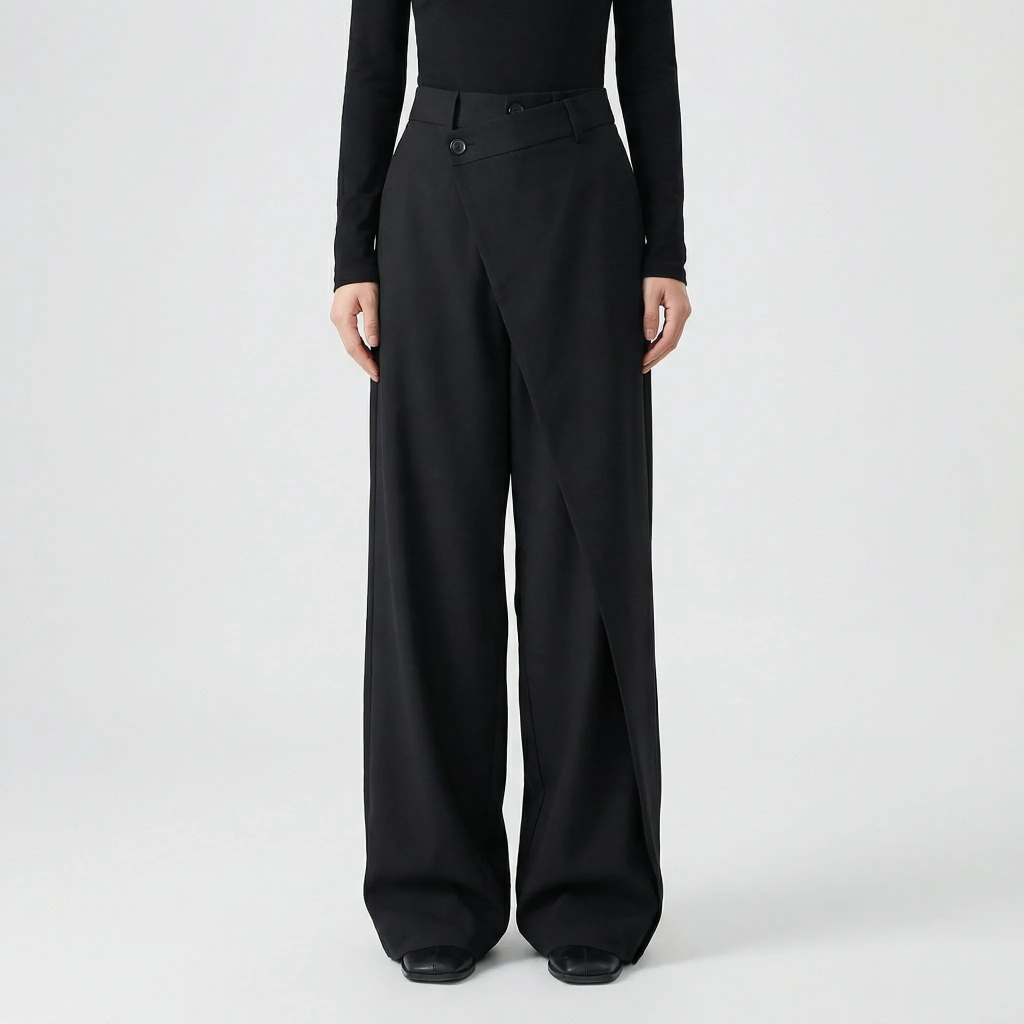 Damenhose | Wide-Leg Schnitt & Wickel-Optik für Elegante Linie