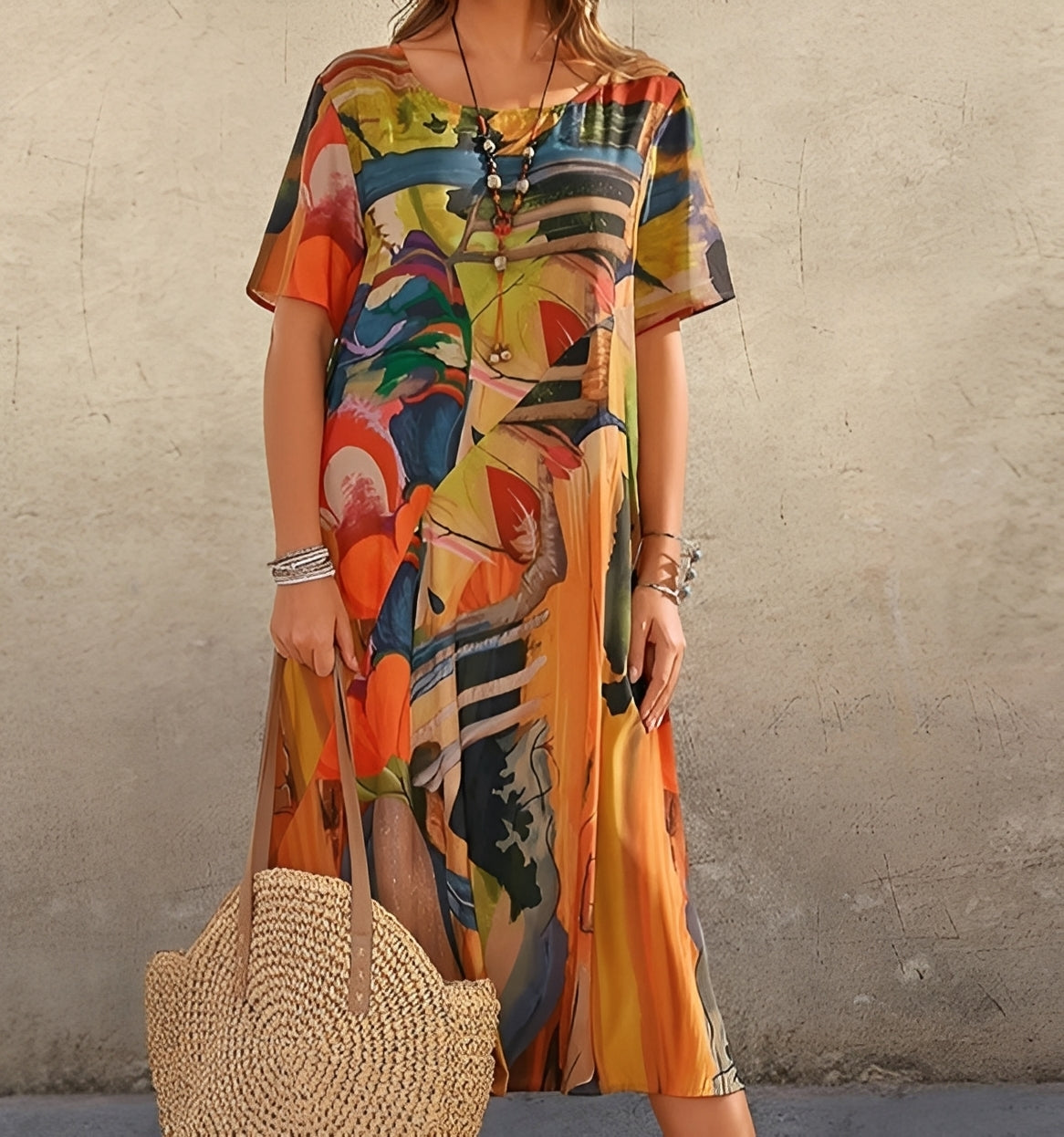 Damenkleid Damen | Lockerer Schnitt & Statement-Print