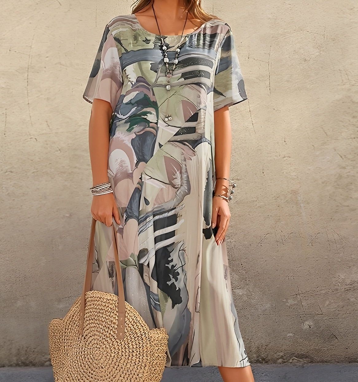 Damenkleid Damen | Lockerer Schnitt & Statement-Print