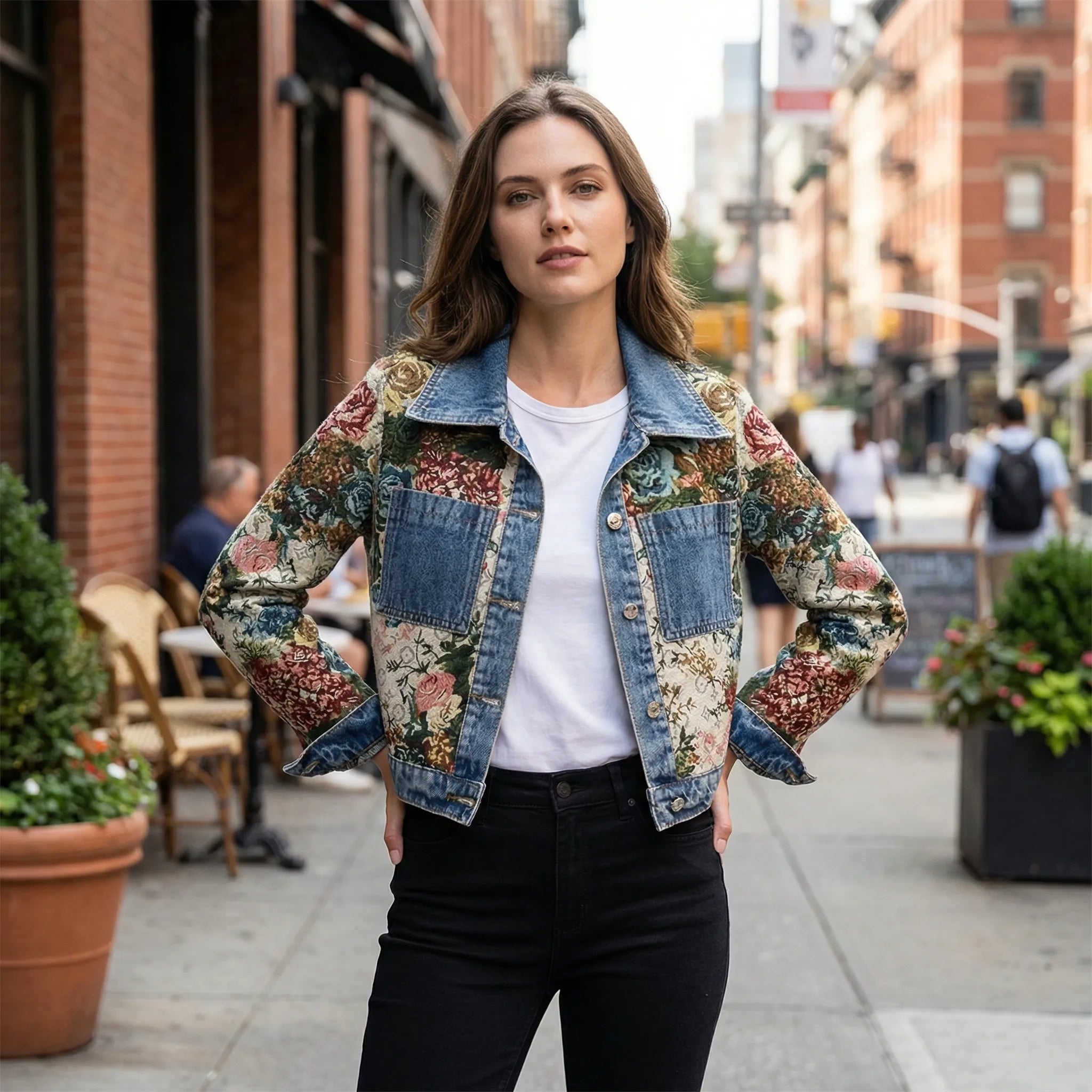 Denim Jacke Damen | Gekürzter Schnitt & Statement-Druck