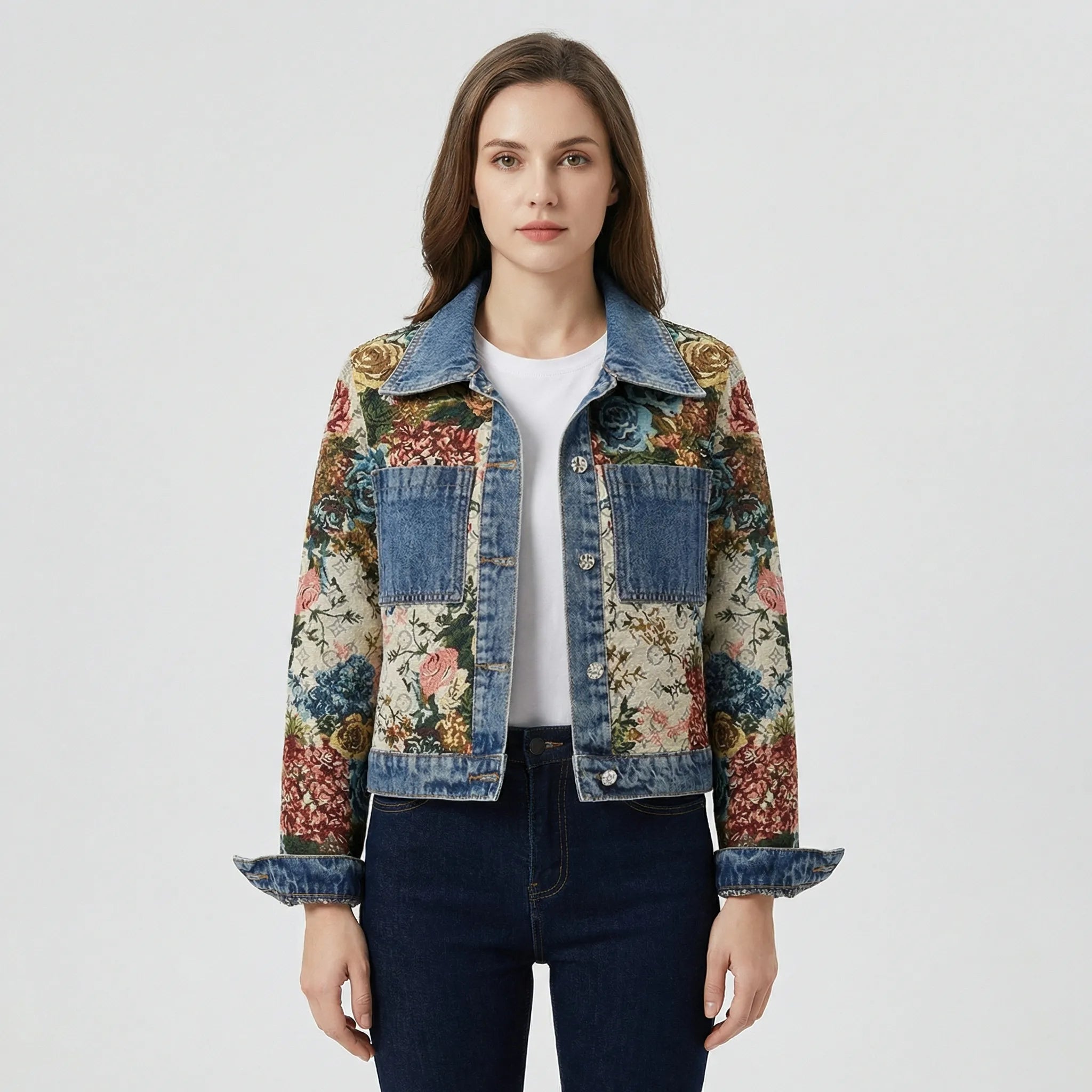 Denim Jacke Damen | Gekürzter Schnitt & Statement-Druck