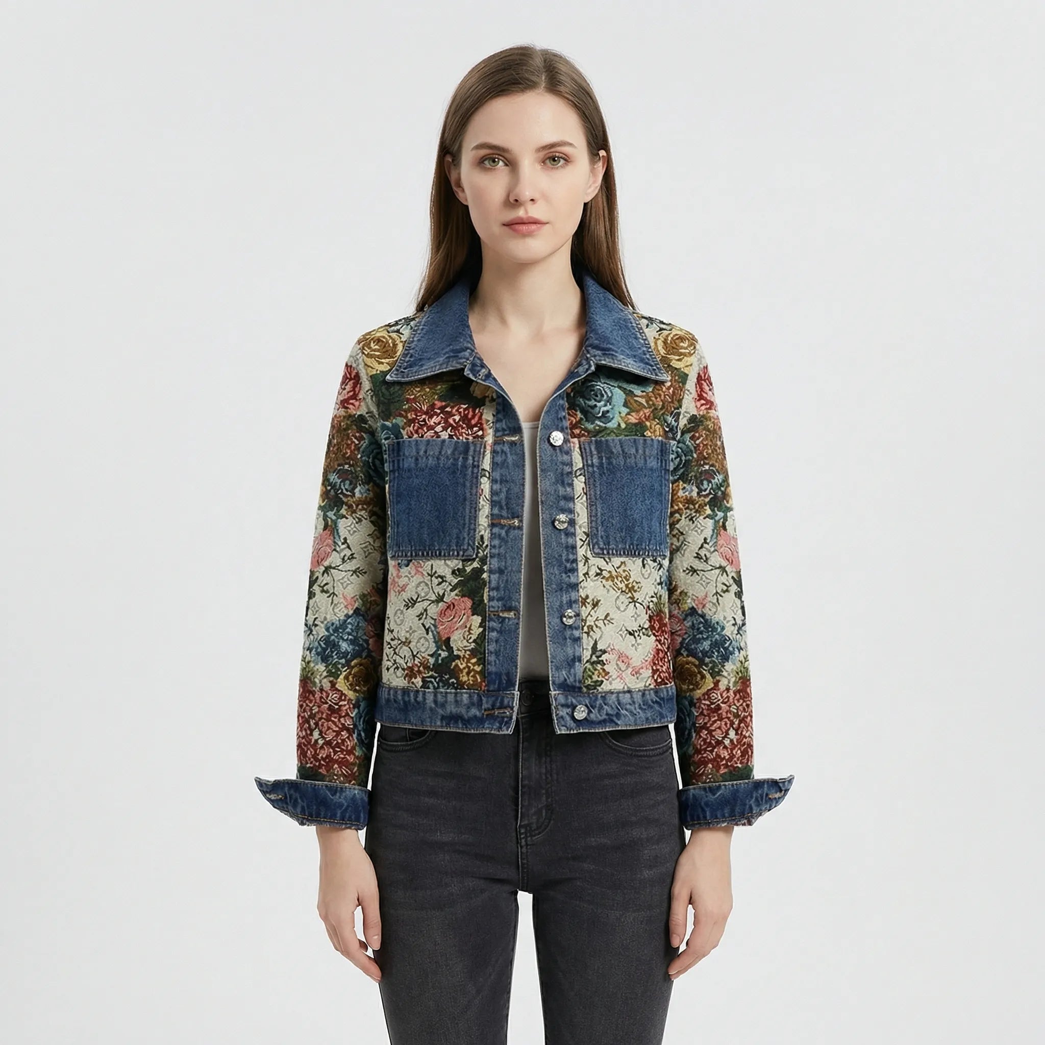 Denim Jacke Damen | Gekürzter Schnitt & Statement-Druck