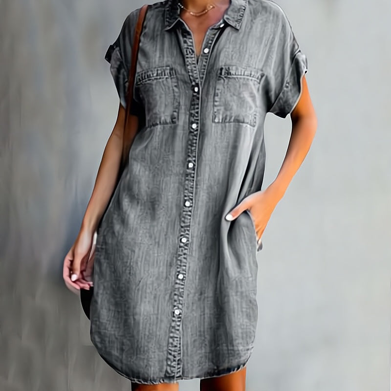 Denim Kleid Damen | Hemdblusen-Design & Knopfleiste für Alltag