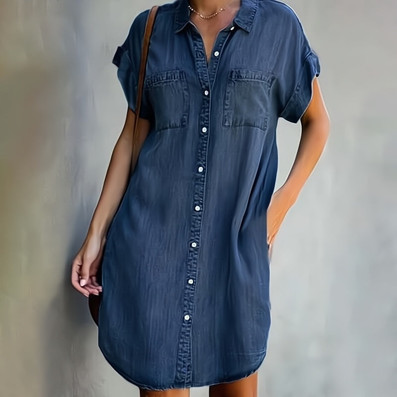 Denim Kleid Damen | Hemdblusen-Design & Knopfleiste für Alltag