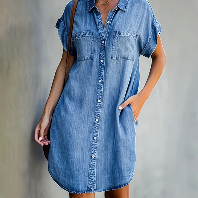 Denim Kleid Damen | Hemdblusen-Design & Knopfleiste für Alltag