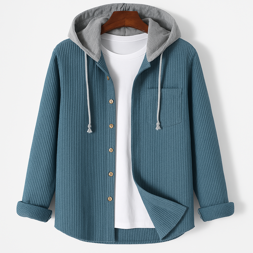 Kapuzenpullover Herren | Knopfleiste & Praktische Brusttasche